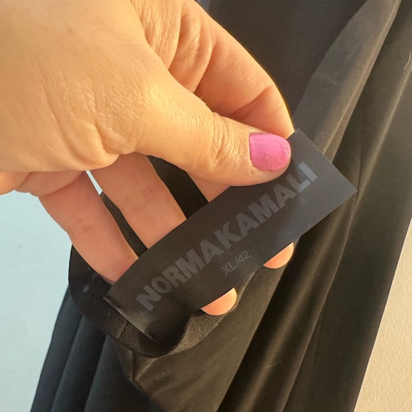 XL Norma Kamali Halter Turtle Side Slit Gown black - Picture 11 of 16